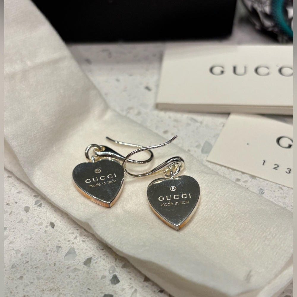 Gucci Silver Heart Earrings